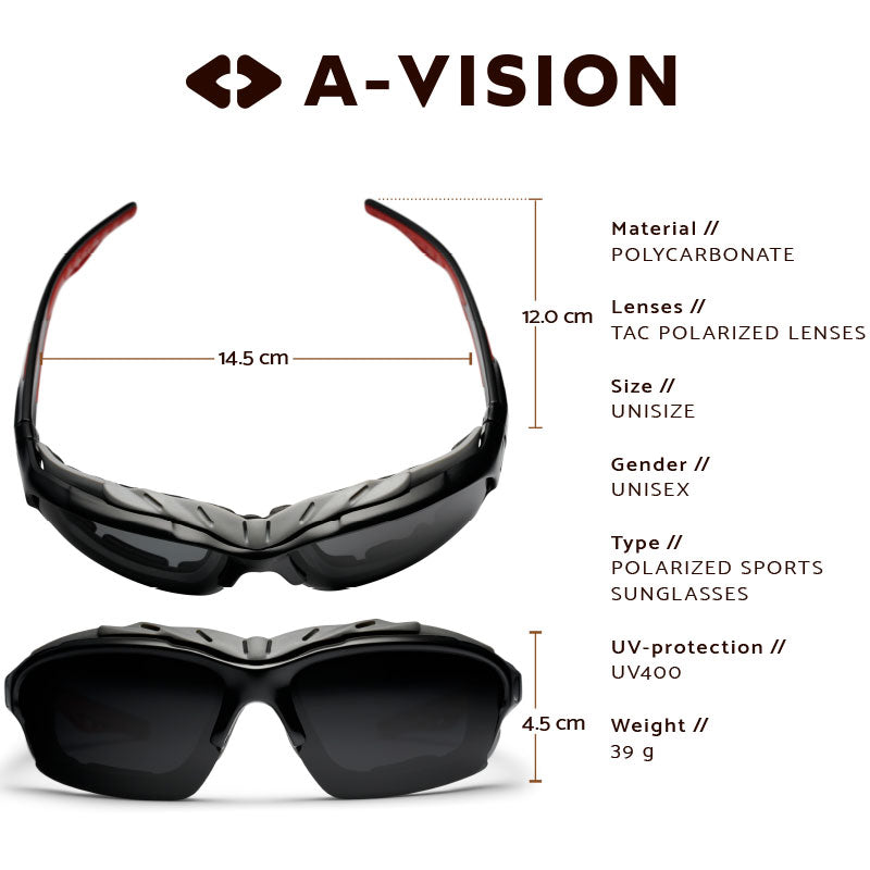 A-vision Aero Sport Sunglasses, UV protection, measurements