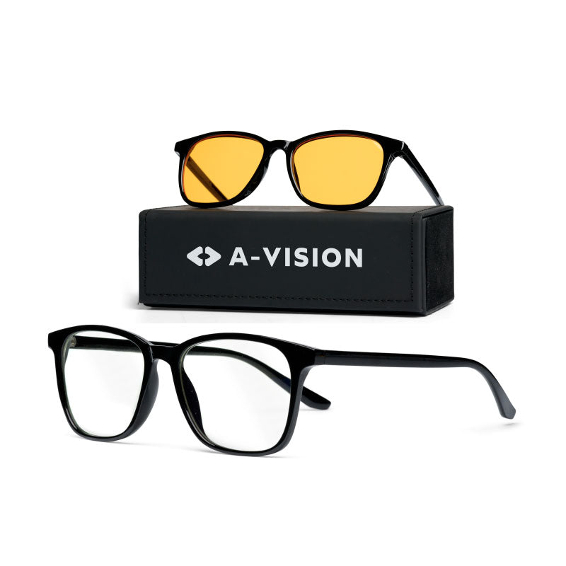 A-vision Eyewear Blue Light day and Night glasses comes with high quality case protection