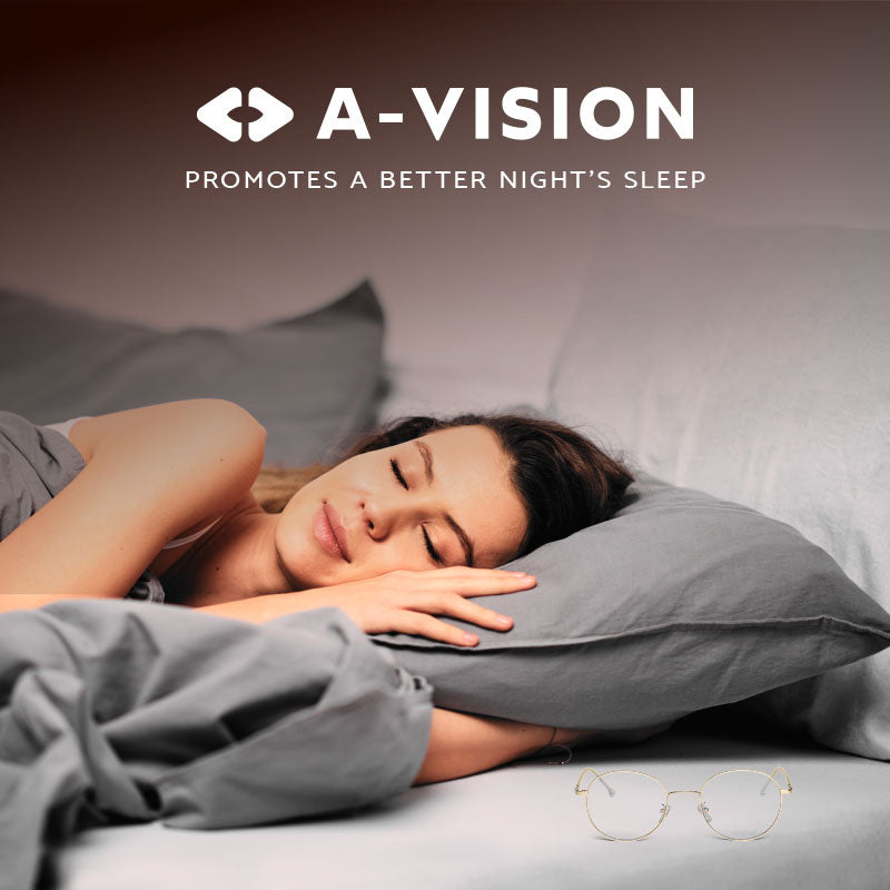 A-vision Blue Light Glasses, promotes a better night's sleep