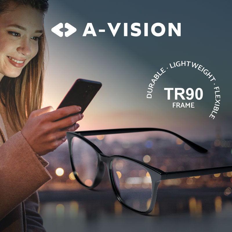 A-vision Eyewear, blue light glasses, durable, lightweight, flexible, TR90 frame