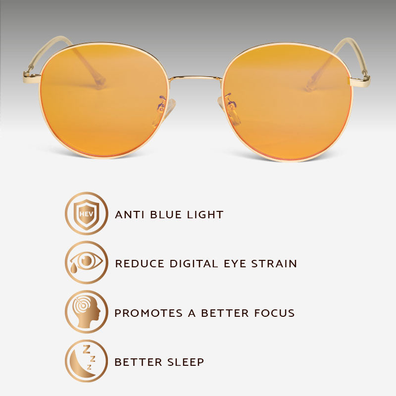 Blue light night glasses, anti blue light, reduce digital eye strain, promotes a better focus, better sleep