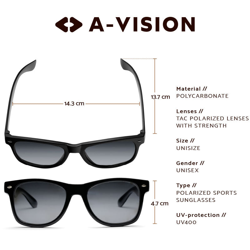 A-vision Eyewear Wayfarer Myopia sunglasses, uv protection and unisex